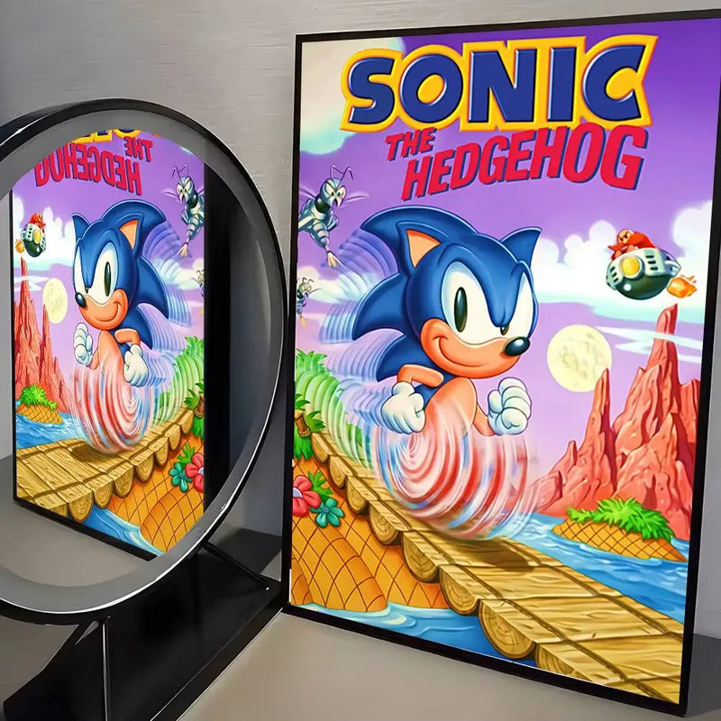 Sonic the Hedgehog HD Poster Art  Waterproof Wall Sticker for Home Living Room Bedroom Aesthetic Decoration