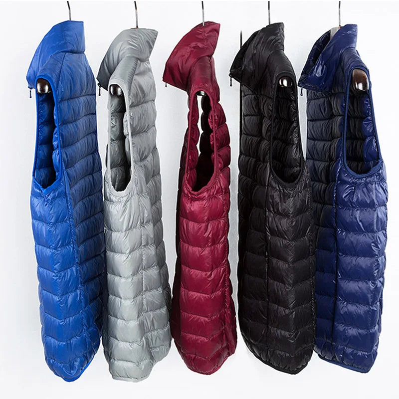 Men Winter Down Vests Mens waterproof Fashion Casual Down Sleeveless Vest Jackets Mens Autumn Couple Lightweight Work Waistcoat