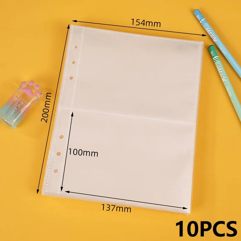 A5 Binder Cute Transparent Binder Notebook Filing Cabinet A5 Ring Pockets Leaf Filing Cabinet A5 Macaron Binder HYJ02