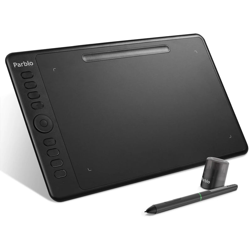 Parblo Intangbo M Drawing Tablet, 8192 Levels Battery-Free Pen and 8 Hot-Keys Digital Art Tablet for Drawing Illustration