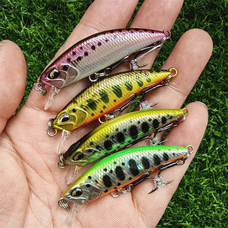 Tsurinoya 4PC 50mm 5g Sinking Minnow Artificial Bait for Trout Bass Fishing Wobbler Laser Hard Long Cast Fishing Lure DW63