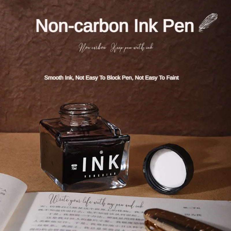 HONGDIAN 70/60/18ml Fountain Pen Ink High Quality Color Ink Glass Bottled Ink Refill Cartridge Stationery Office School Supplies