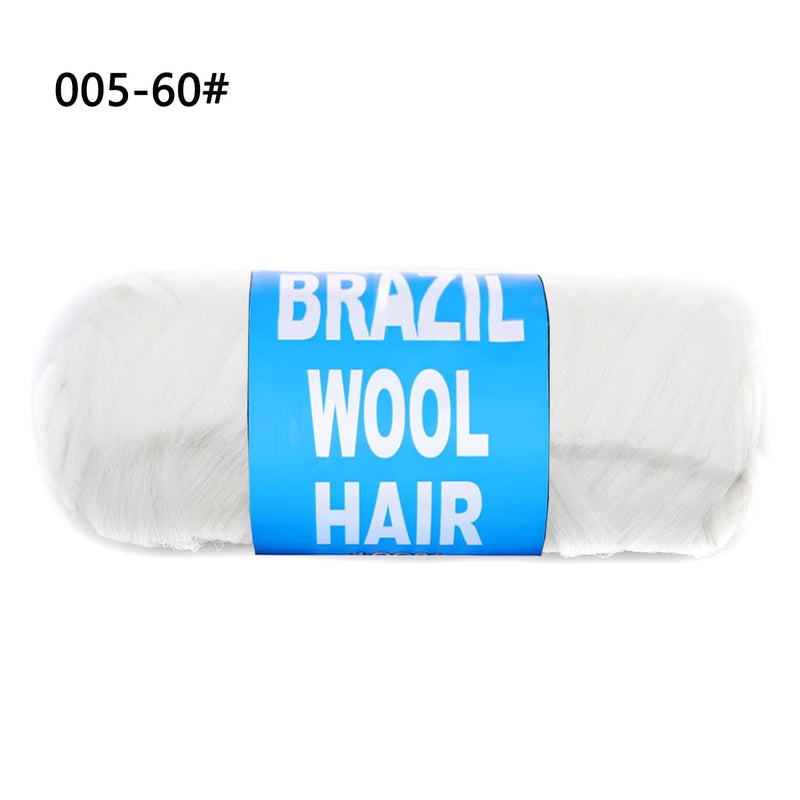 1pcs Brazilian Wool Hair Synthetic Crochet Hair Extensions for Women African Hair Yarn for Natural Black, Jumbo Braids