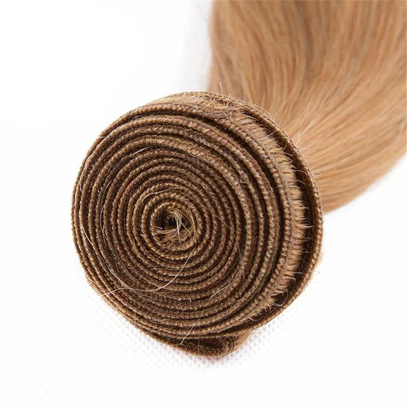 #27 Straight Human Hair Bundles 1/3/4 Pcs Bundles 10-32 Inch 95g/Bundle Brazilian Honey Blonde Hair Extensions Weave Gold Hair