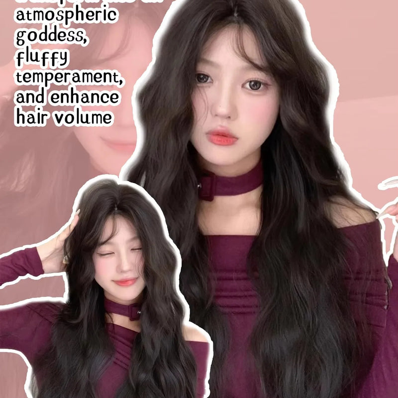 Synthetic Lace Frontal Wig Long Curly Hair Women Wig with Bangs Black  Lolita Cosplay Braided Wigs xiyue