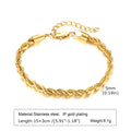 Waterproof Stainless Steel Chain Bracelets For Women, Gold Plated Fashion Stackable Link Gifts - Visuel 9 | SAMAG