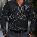 Men's formal shirt butt long-sleeved stripe lapel spring | SAMAG
