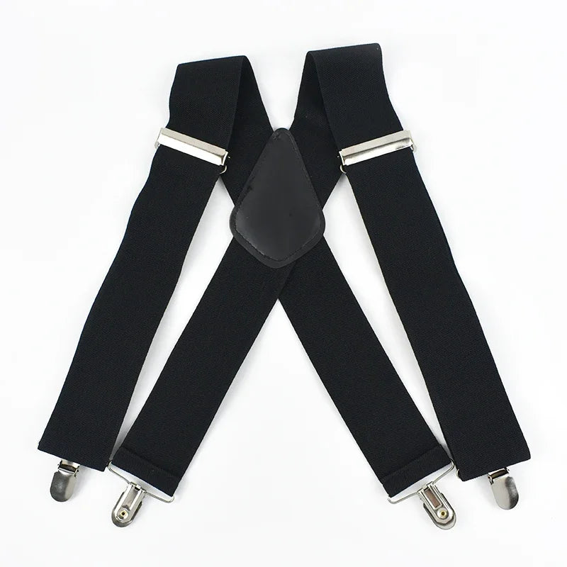 Deepeel Fashion 5cm Wide Adult Men's Suspenders 4 Clips Strap Adjust Elastic Men Braces Harness Man Suit Pants Belt Accessories