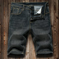 Summer Shorts Jeans Men Denim Pants Stretch Dark Blue | SAMAG
