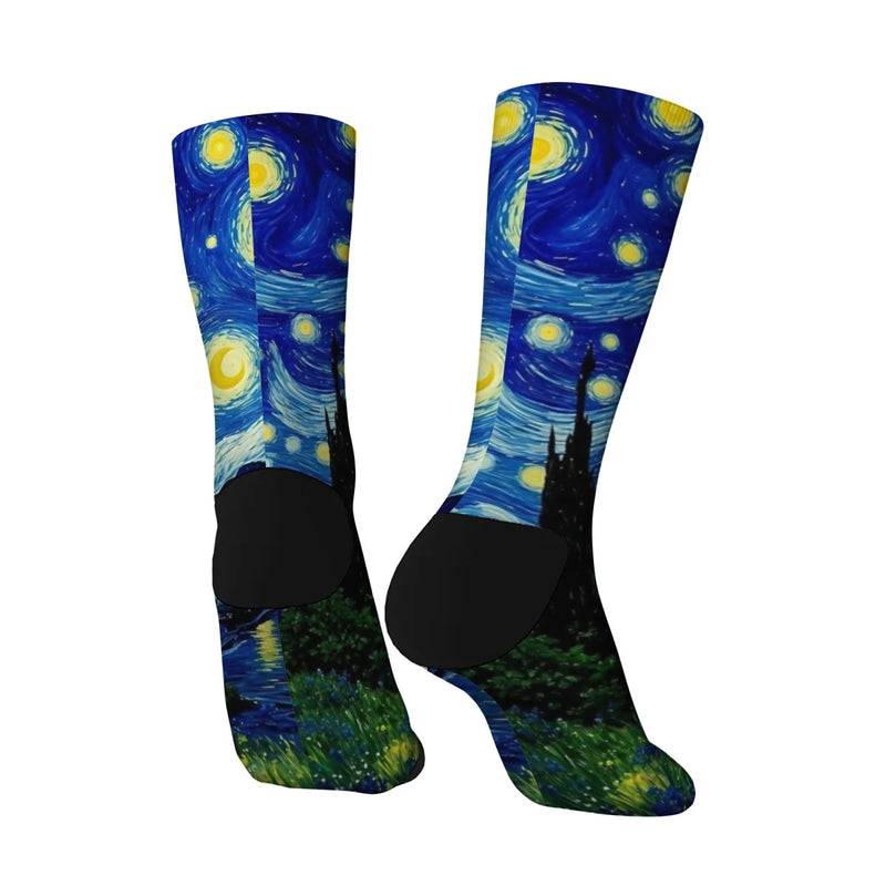 Van Gogh style starry night men's socks retro casual | SAMAG