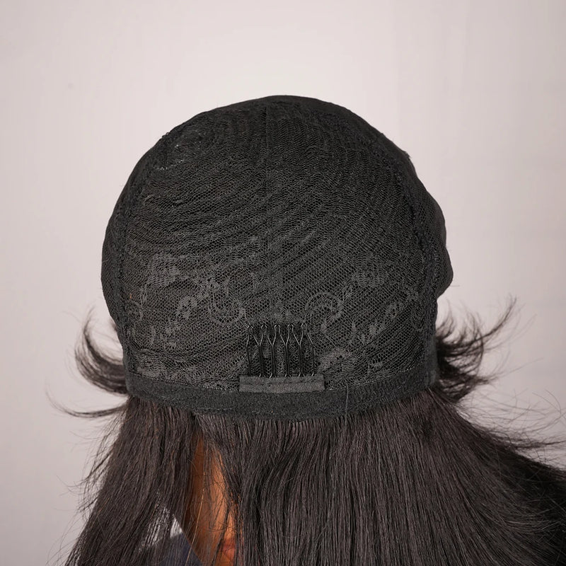 Human Hair Short Pixie Cut Wig Layered Pixie Cut Wig Pixie Cut With Long Side Bangs Full Machine Made Cap For Black Women