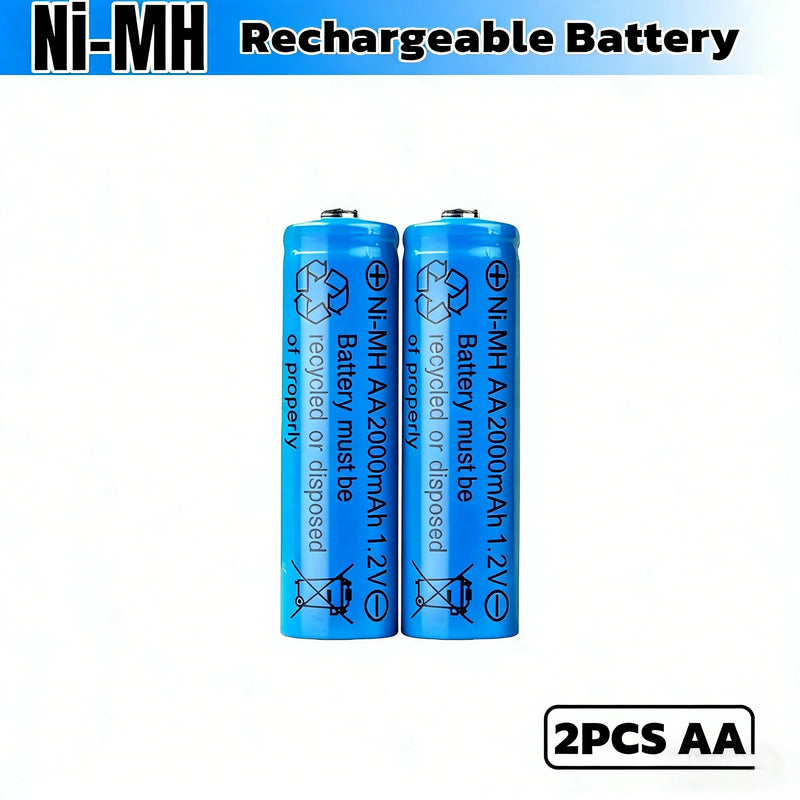 AA AAA 2000mAh 1.2V 1-60 Pcs Battery Rechargeable 2A 3A Ni-MH Batteries with Quick Charger for Toys Mouse Keyboard Flashlights