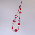 1 Pc Large Red Love Bow Mobile Phone Chain Niche Instagram Style CCD Camera Mobile Phone Hanging Rope