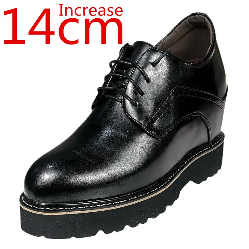 Extra-high Men's Shoes 14cm Elevator Rare Inner Height-enhancing Wedding Leather Shoes Ultra-high Heels Business Stage Shoe Male