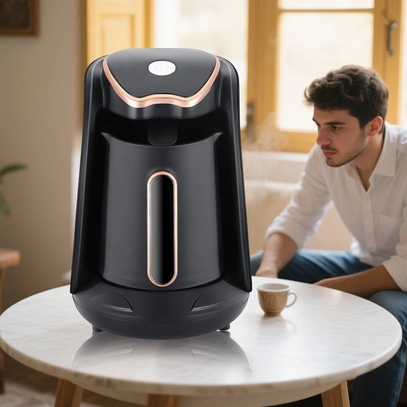 250ML Boiled Coffee Kettle 600W Automatic Turkish Coffee Maker Automatic Turkish/Greek Coffee Machine for Coffee Tea & Milk
