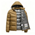 Winter Graphene Self-heating Puffer Jackets Men Thick Windproof Hooded Padded Jacket High Quality Ultralight Down Parka Coat Man
