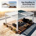 Modern Black Aluminum Waterproof Enclosed Gazebo Adjustable Louvered Roof With Full Size Transparent Sliding Glass Panels