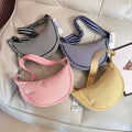Fashion Canvas Plaid Hobos Crossbody Bag for Women Shoulder Bag Half Moon Chest Bags Tote Lady Travel Shopper Bag Female Purses