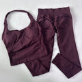 1-2pcs Gym Set Women Backless Tank Tops High Waist Scrunch Seamless Shorts High Waist Yoga Leggings Workout Sets Gym Suit