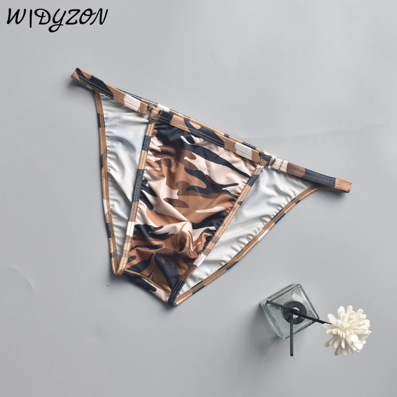Men Underwear Sexy Men Camouflage Briefs Cuecas Calzoncillos Hombre Slip Mens Silky Bikini Briefs Underpants U Pouch Lingerie
