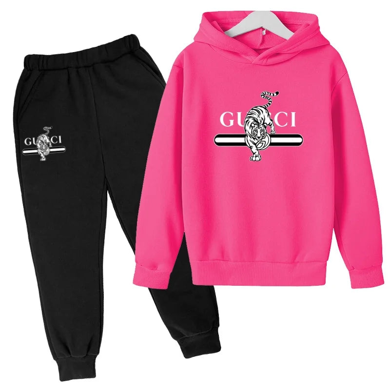 Hooded Sweatshirt + Pants - casual Sports Outfit - letter - View 29 | SAMAG