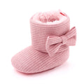 Baby Ankle-covered Boots Cute Bowknot Warm Lining Winter Infant First Walking Shoes for Baby Girls Soft Cotton Sole Baby Likes