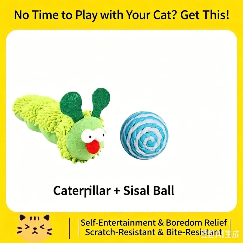 Cat Chew Toys Caterpillar Catnip Molar Toy Silvervine Cat Teaser Interaction Toy Clean Mouth Kitten Toy Pet Supplies Accessories
