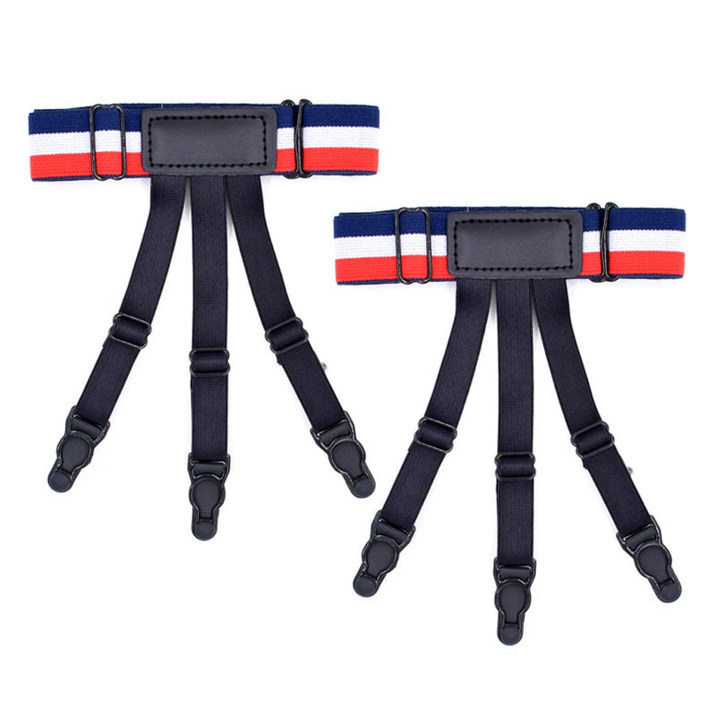 Hot Sell Classic Black Men Shirt Stays Belt With Non-slip Locking Clips Keep Shirt Tucked Leg Thigh Suspender Business Accessory