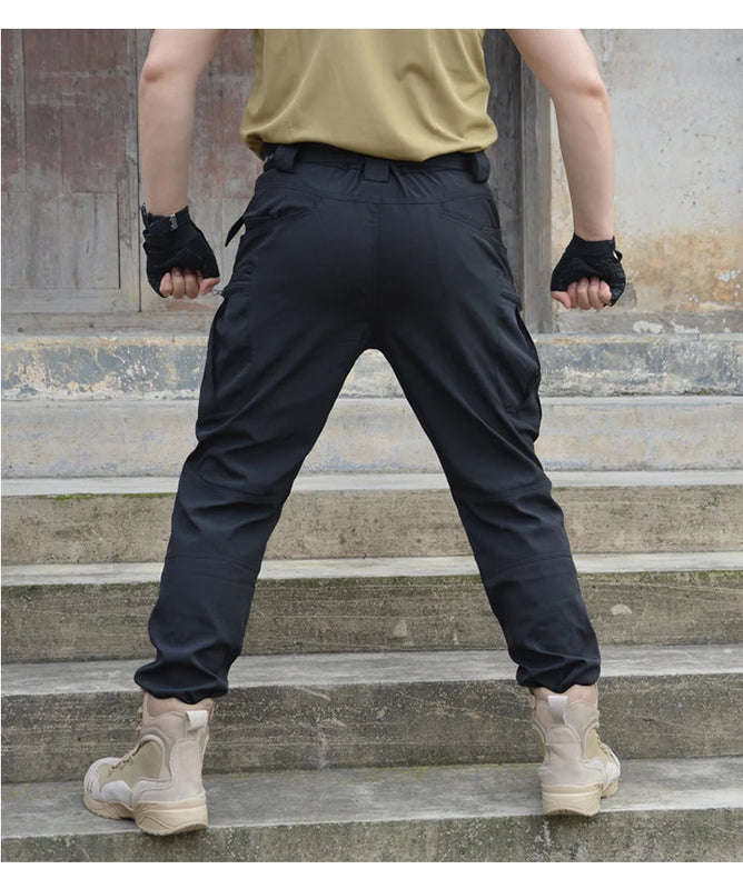 Cargo Pants Hiking Men Outdoor Waterproof Multi-pocket Tactical Trousers Camping Spring Autumn Combat Rip-Stop Work Pant