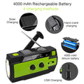 Portable Solar Hand Crank AM/FM Radio for Survival,Rechargeable Battery Powered Radio,USB Charger,Flashlight,Reading Lamp