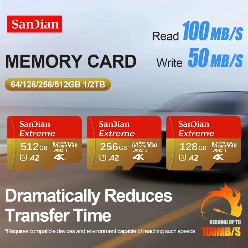 128GB Memory Card Flash Cards Reliable Micro TF SD Card High Speed Memory Sd Cards Class10 Storage Card for PC/Smartphone