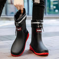 Short Tube Rain Shoes Men's Rubber Boots Waterproof Platform Booties Outdoor Non-slip Rain Boots Men Kitchen Working Rain Boots