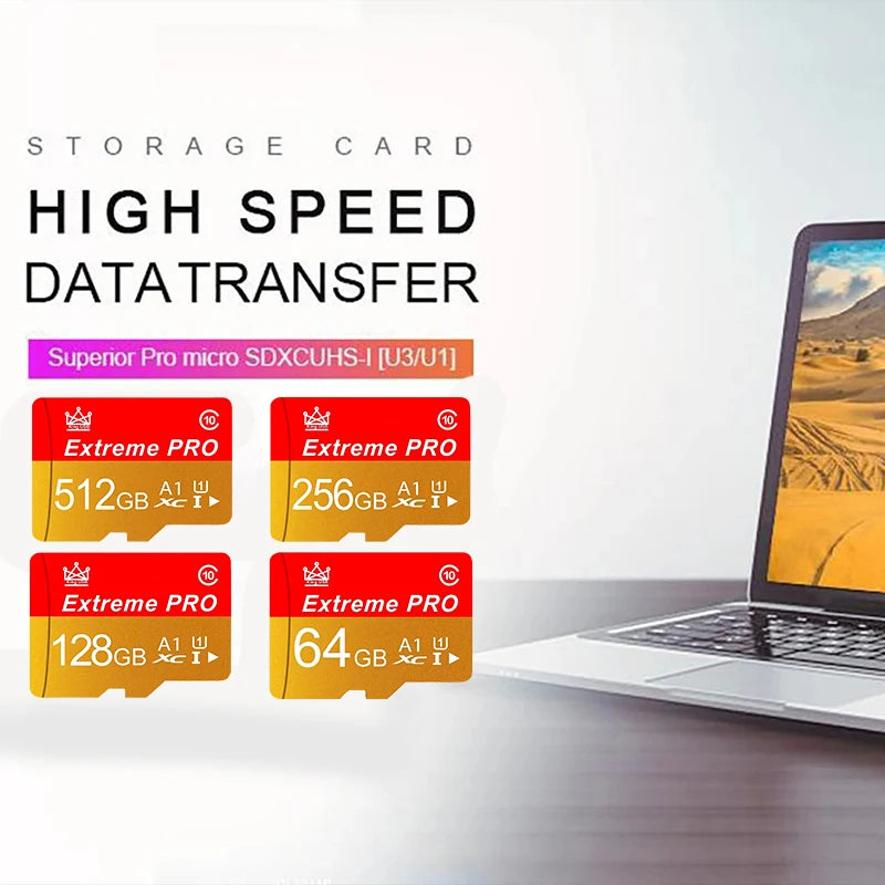 512GB Micro SD Card Storage Expansion Storage Expansion Storage Expansion SDXC Flash Memory A1 U3 4K High-Speed for Smartphone T