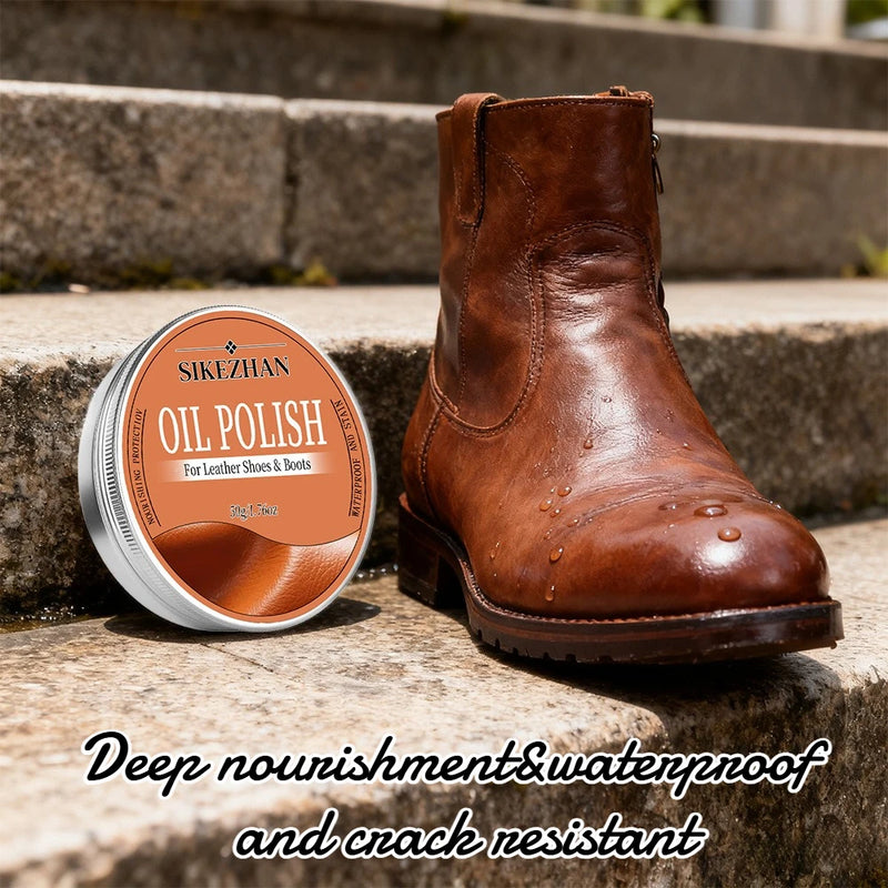 Finest Leather Shoe Polish Oil – Premium Shoe Care Cream for Leather Shoes and Boots, Nourish Restore Shine Waterproof & Protect