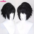 High Quality Anime L.Lawliet Cosplay Wig L Cosplay Black Short Heat Resistant Synthetic Hair Halloween Party Wigs + Wig Cap