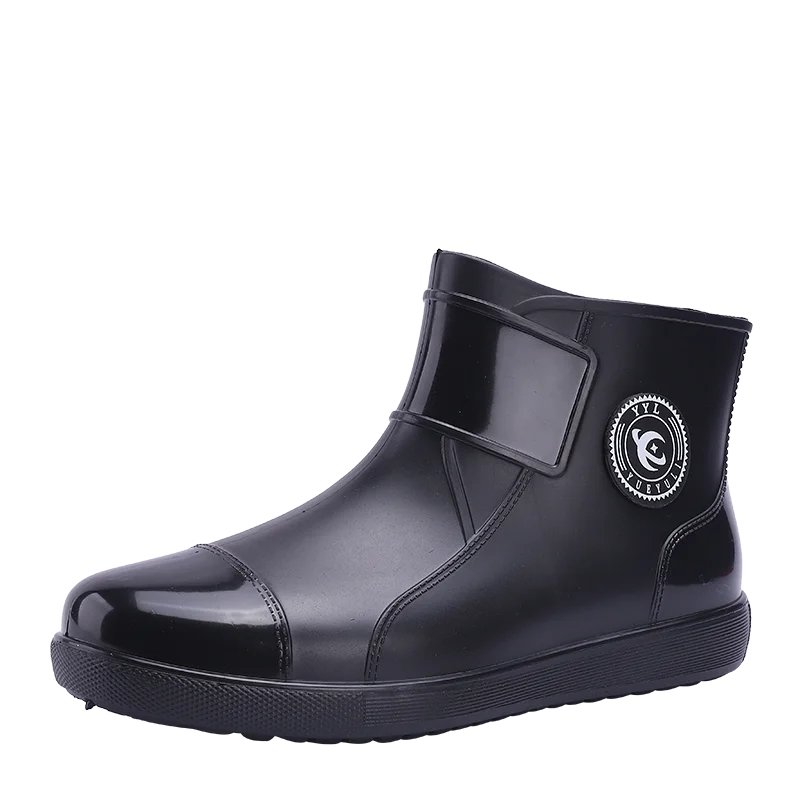 Men Rain Boots Non-slip Light Hiking Rain Shoes Slip on Waterproof Outdoor Leisure Rubber Fishing Shoes Work Water Shoes
