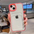 Simple Fashion Card Pocket Bag Colorful Bumper Phone Case For iPhone 16 17 Pro Max 15 14 13 12 11 16 Plus Air Clear Back Cover
