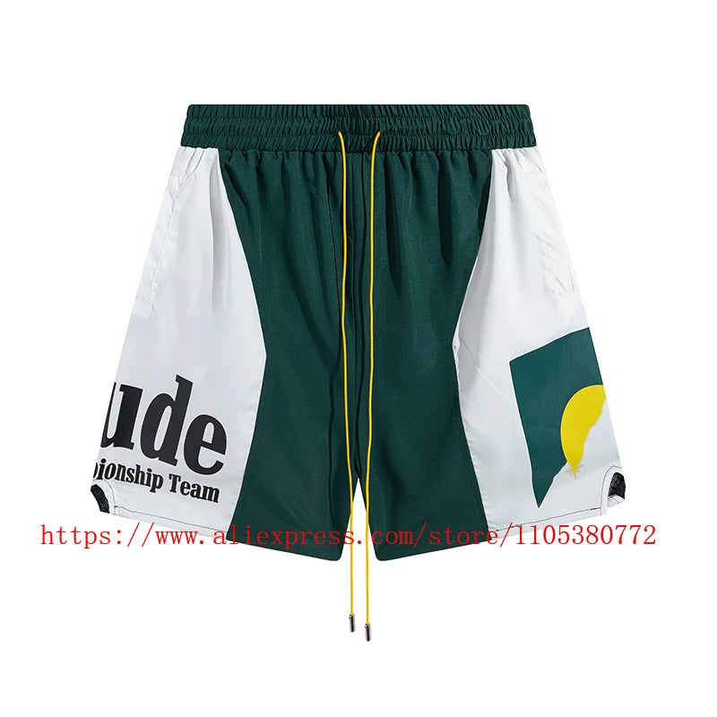 Style RHUDE Men's Casual Shorts Hip Hop Elastic Waist | SAMAG