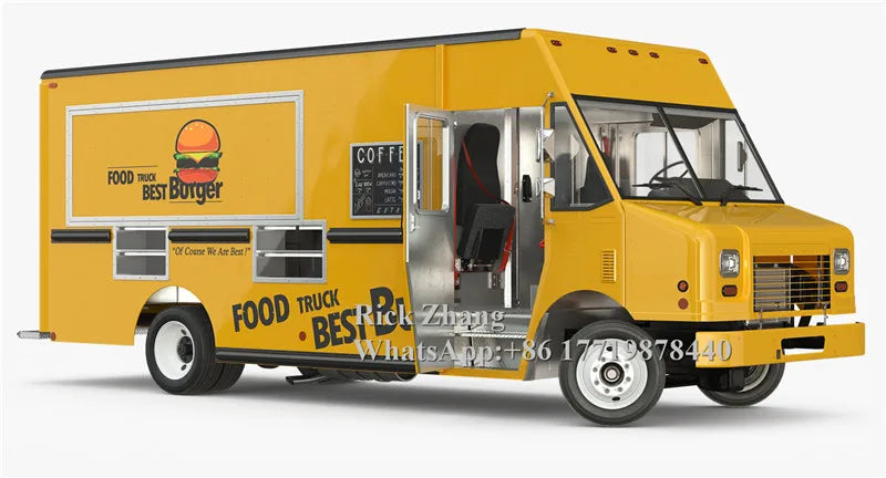 Mobile Food Truck 16.4ft Dining Car Adult Food Trailer For Europe Vendors Hot Dog Ice Cream Food Cart With 5M Length