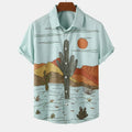 Desert Cactus Shirt for Men 3D Print Summer Hawaiian | SAMAG