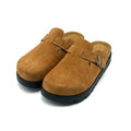 Chunky Platform Suede Leather Clogs Cork Arch Support Adjustable Buckle Non-Slip Mules For Women & Men