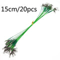 OUTKIT 20PCS/lot Fishing Lure Trace Rope Wire Leader Line Swivel Tackle Spinner Shark Spinning With 15CM, 20CM, 24CM, 30CM Pesca