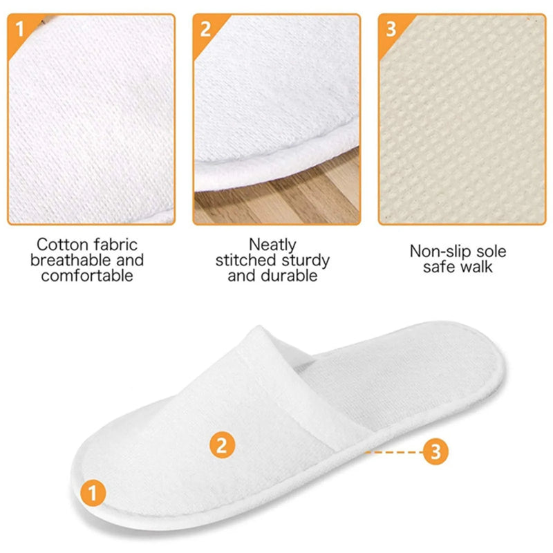 20/40/80 Pairs Spa Slippers for Guests Closed Toe Disposable House Hotel Slippers for Men Women Hotel Home Disposable Slippers