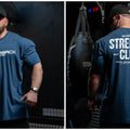 STRENGTH CLUB Oversized Loose Running T-Shirts Mens Gym Fitness Sports Half Sleeve T Shirt Training Bodybuilding Clothing Tee