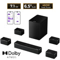 ULTIMEA Poseidon D80 Boom 7.1ch 500W Dolby Atmos Soundbar, Wireless Subwoofer & 4 Surround Speakers, Home Theater TV,APP Control