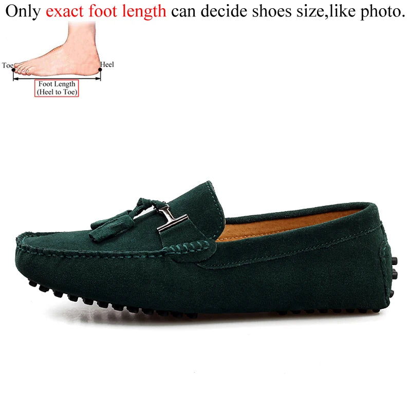 Men Loafers Spring Summer Suede Leather Casual Shoes Men's Slip-ons Luxury Brand Mocassin Man Plus Size 50 51 52 53 for Big Foot