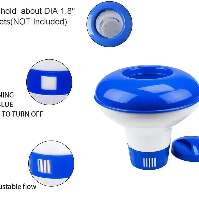 Floating Swimming Pool Chemical Floater Chlorine Bromine Tablets Floating Dispenser Applicator Swimming Spa Hot Tub Supplies