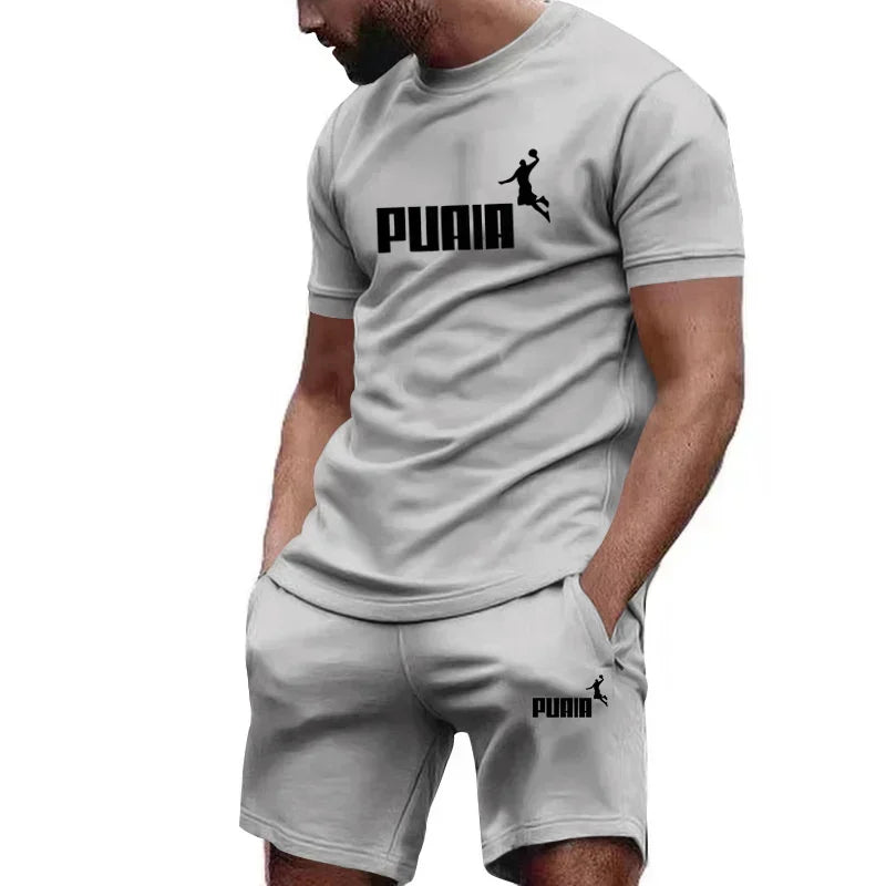 Summer Men's Sets Fashion Tracksuit Short Sleeve T Shirts+Sport Suit Casual Clothing Joggers S - 4XL - View 3 | SAMAG