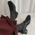 AIYUQI 2026 New Women's High Heels Chunky Heel Low-Cut Slip-On female Shoes Comfortable and Soft Spring Women Leather Shoes