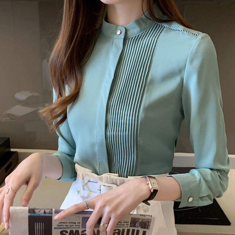 Autumn Long Sleeve Chiffon Blouse Shirt Women Blusas - View 3 | SAMAG